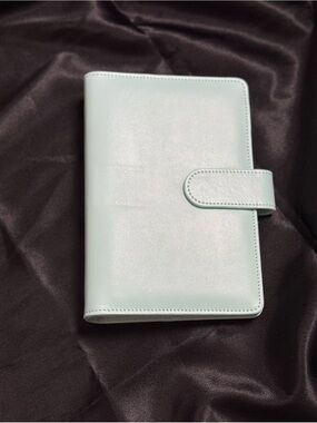 Mint Leather Organizer Notebook Cover/ Budget Binder A6